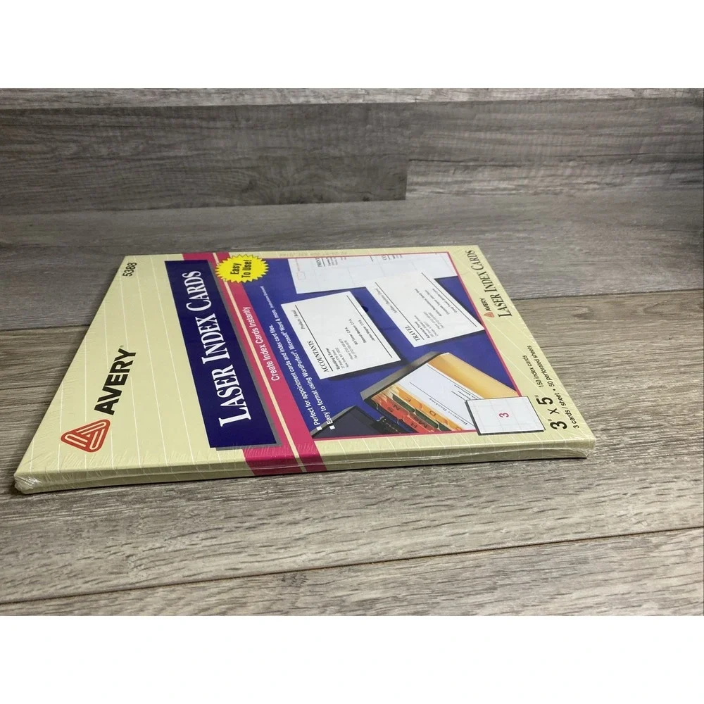 Avery 5388 Printable Laser Index Cards 3 x 5 50 Sheets 150 Cards NEW SEALED